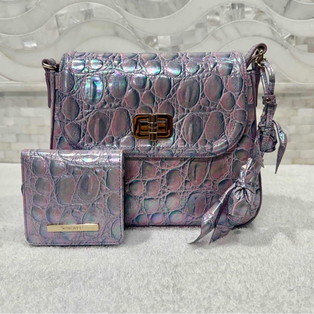 NWT Brahmin Gianna Lavendar Dewdrop and Lane wallet crossbody